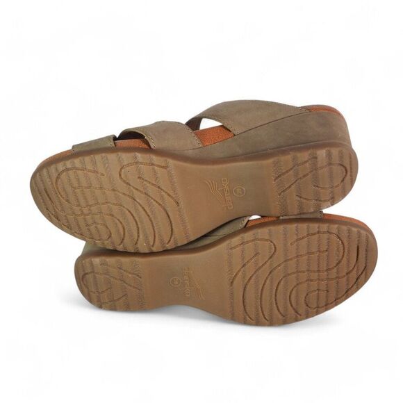 Dansko Aubree Wedge Strappy Sandals Taupe Nubuck Women's 8.5-9/39 - Picture 8 of 10